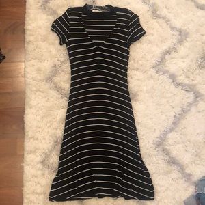 black/white striped dress